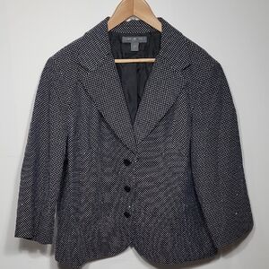 Josephine Chaus Black and White Patterned Blazer